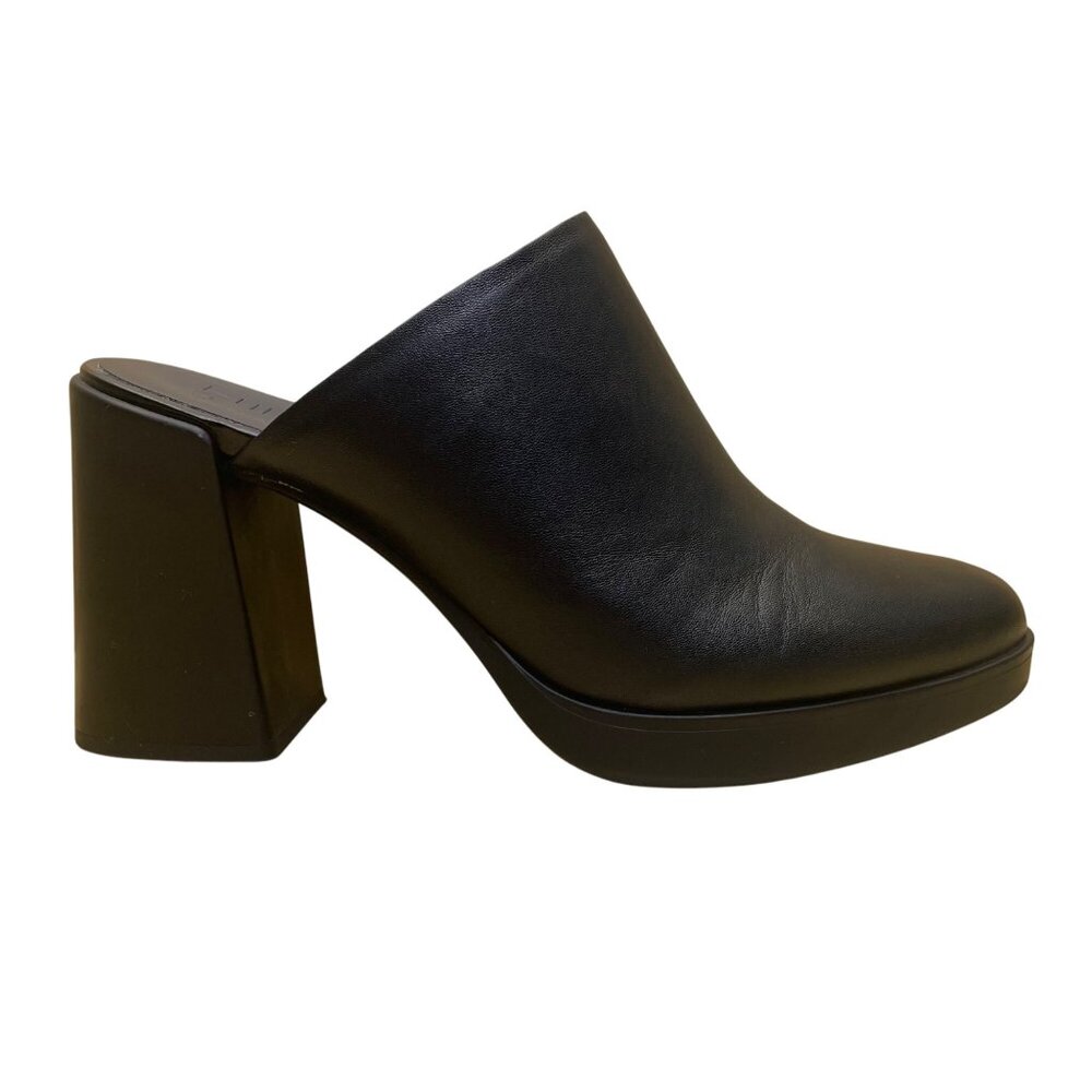 Naturalizer Women’s Black Leather Block Heel Slip-On Gen N Mules Size 10M